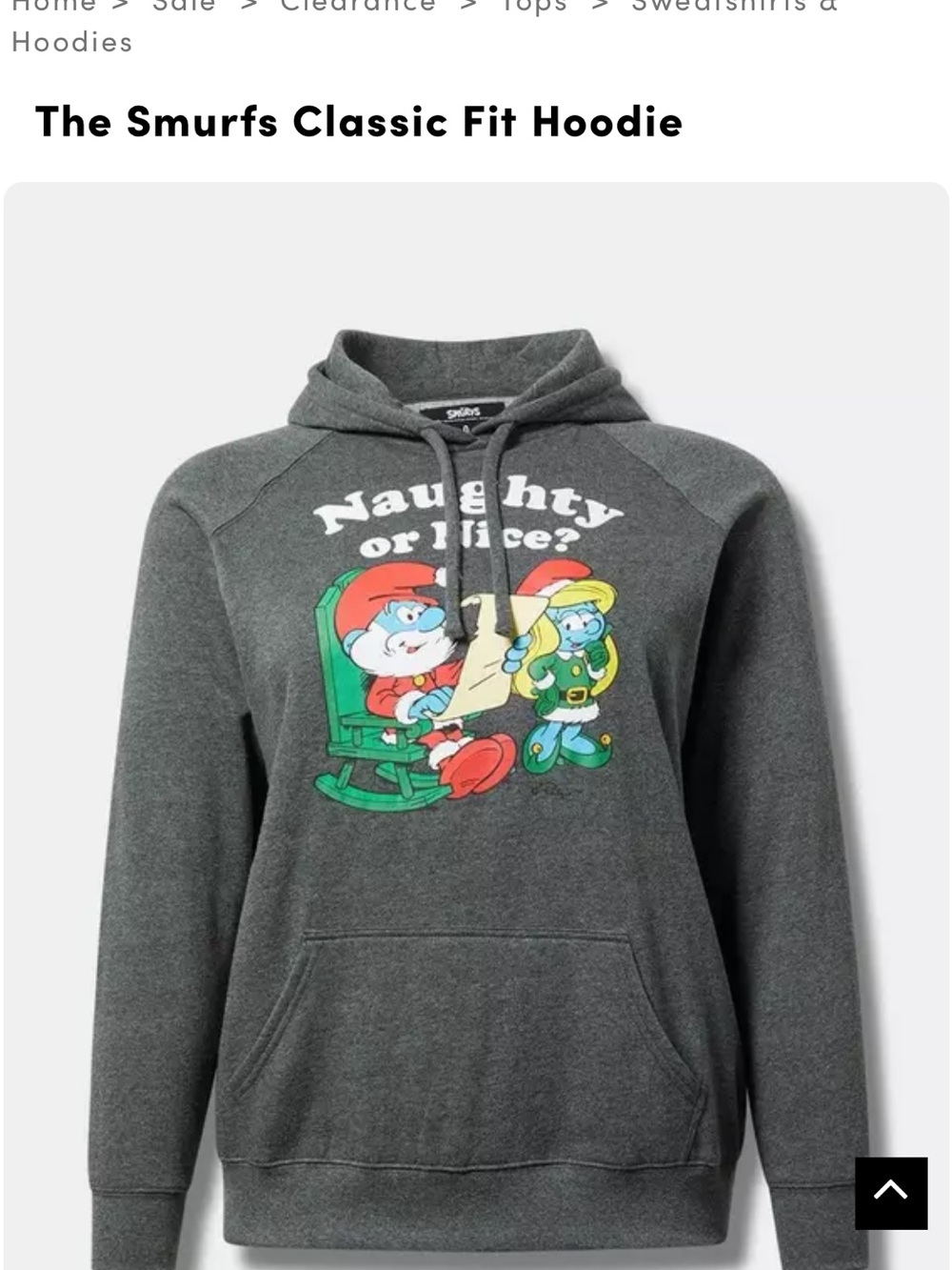 torrid Gray Smurfs 'Naughty or Nice?' Hoodie